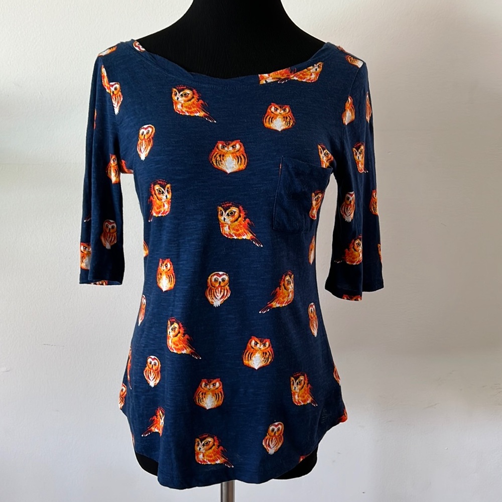 Anthropologie Postmark owl tshirt, size M